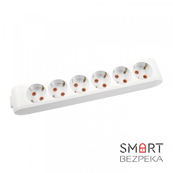 Колодка Sokol на 6 гнізд із заземленням