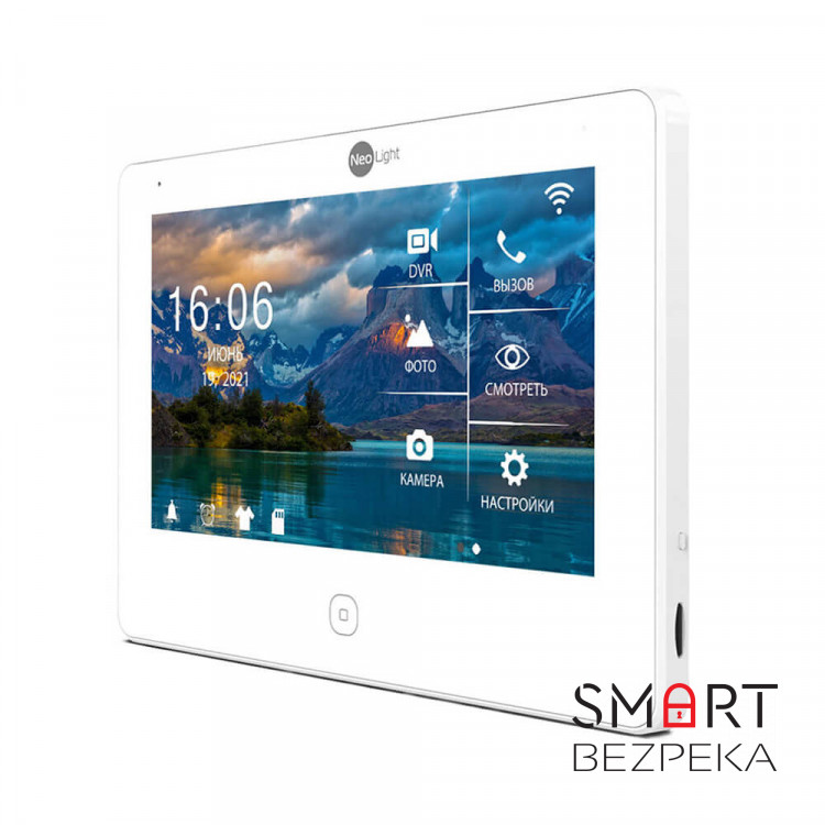 Комплект видеодомофона Neolight NeoKIT HD Pro WF Black: видеодомофон 7" с Wi-Fi с детектором движения и 2 Мп видеопанель