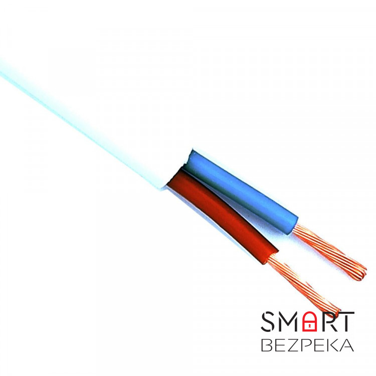 Кабель силовий мідний ЗЗКМ ПВС 2x1.5 білий (1 метр)