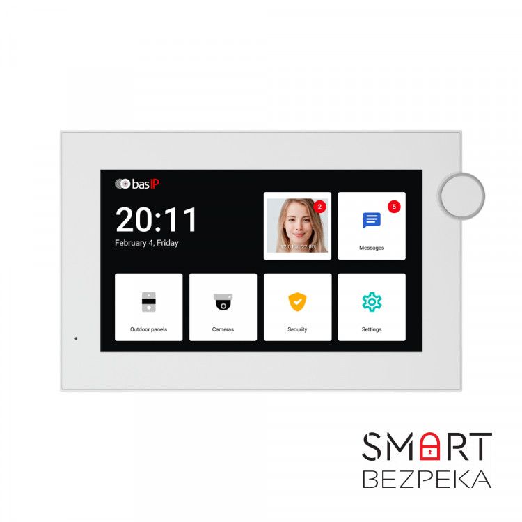 IP-відеодомофон 7" Bas-IP AZ-07LL white з можливістю горизонтального та вертикального монтажу